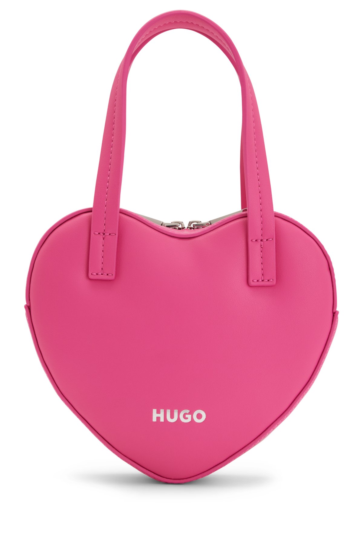 HUGO - Faux-leather heart-shaped bag with logo detail