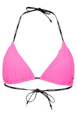 HUGO - Triangel-Bikinitop mit Logo-Bändern Logo-Detail und