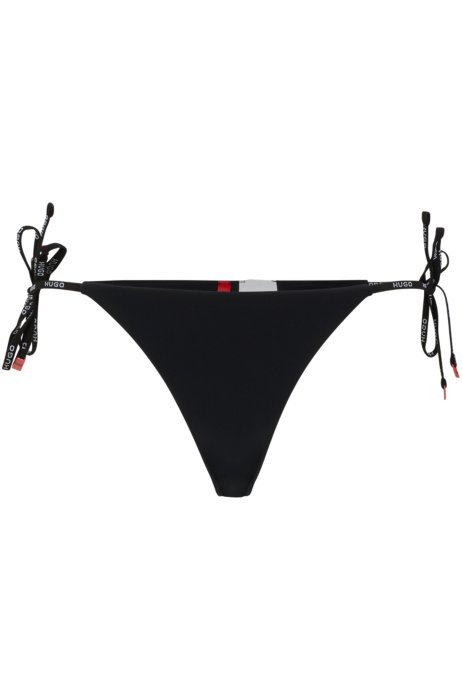 HUGO - Branded-strap triangle bikini top with logo detail