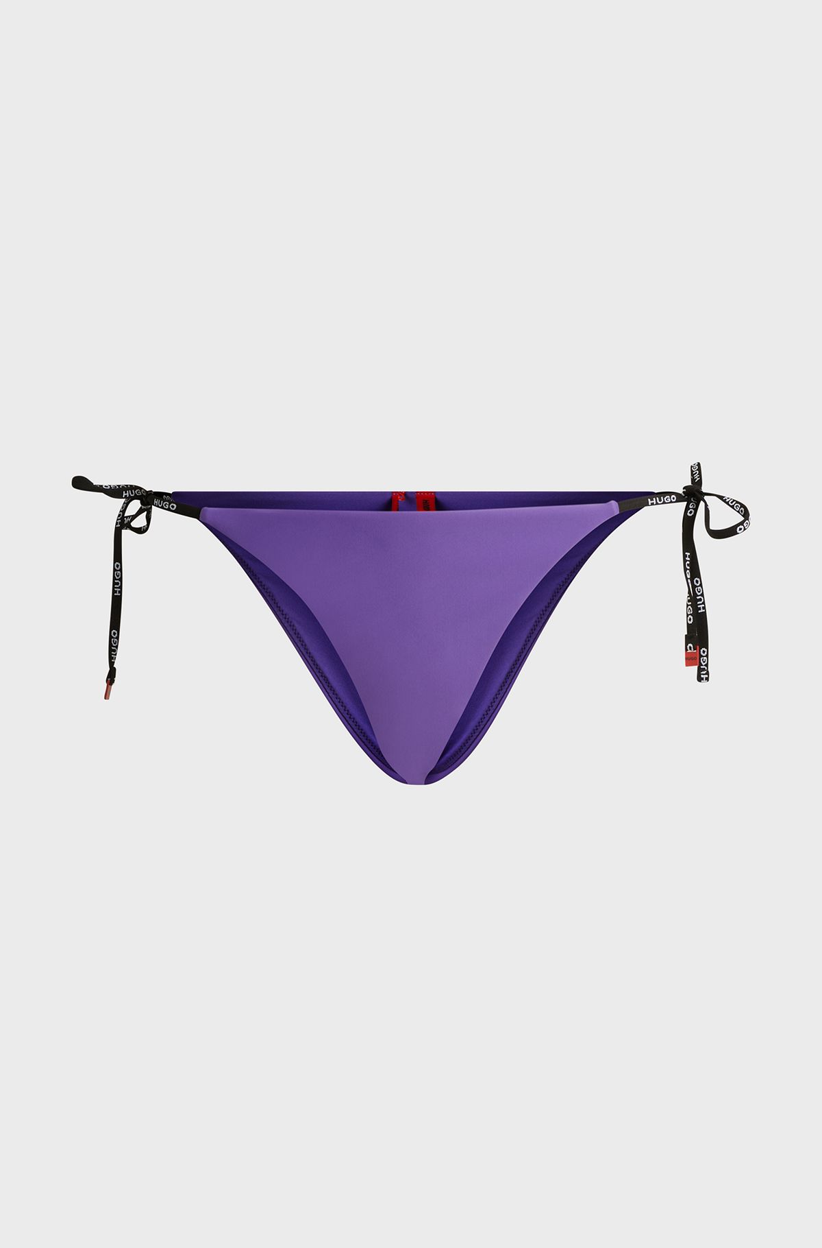 Tie-side bikini bottoms with logo print, Purple