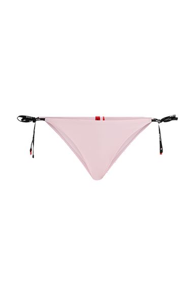 Tie-side bikini bottoms with logo print, light pink