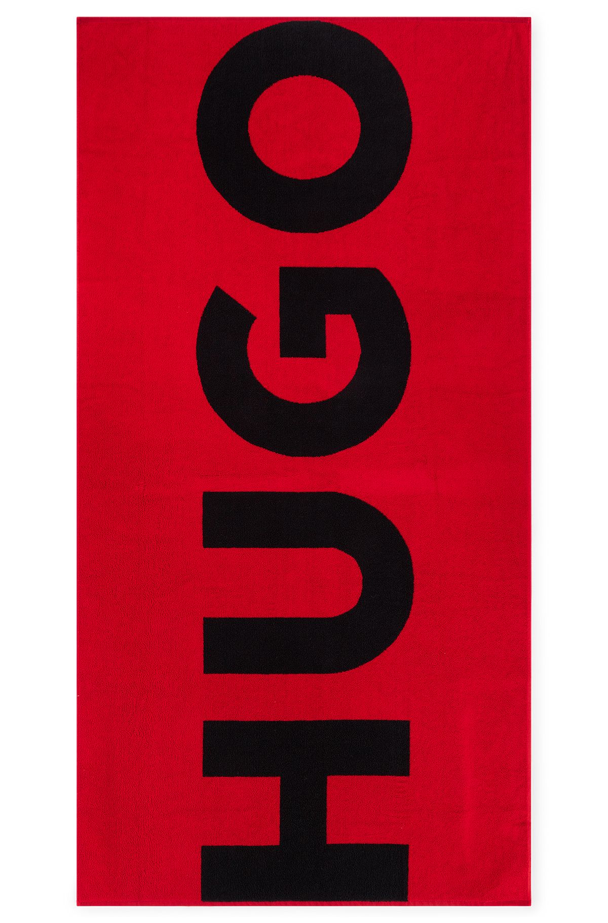 Badetuch aus Baumwoll-Terry mit kontrastfarbenem Logo, Rot