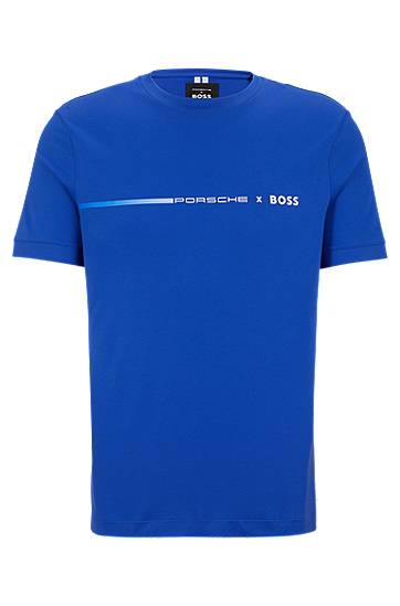 Porsche x BOSS mercerised-cotton T-shirt with exclusive branding, Hugo boss