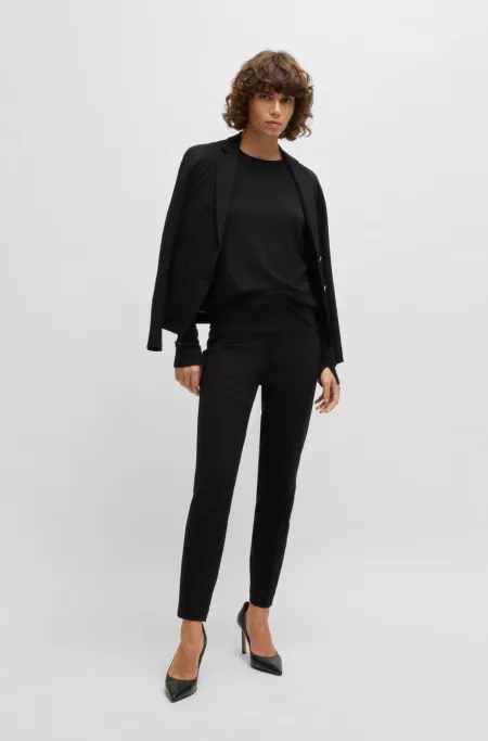 Crew-neck sweater in merino wool