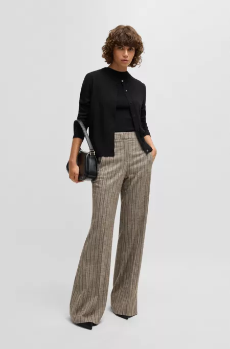 Merino-wool cardigan with button front