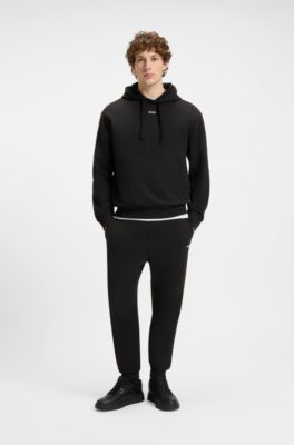 Two-piece logo-print tracksuit set in cotton terry, Black