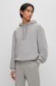 Cotton-terry tracksuit with contrast branding, Light Grey