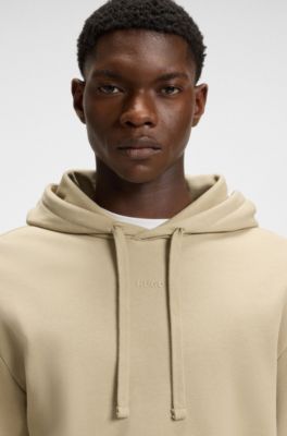 Two-piece logo-print tracksuit set in cotton terry, Beige