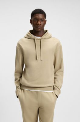 Two-piece logo-print tracksuit set in cotton terry, Beige