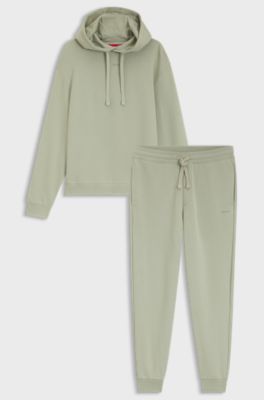 Cotton tracksuit set in a relaxed fit with logo, Light Green