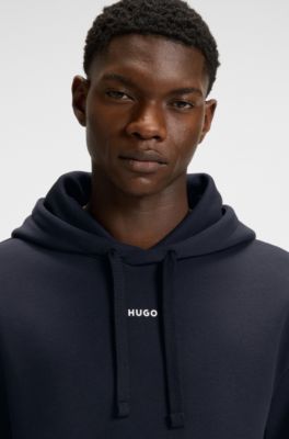 Two-piece logo-print tracksuit set in cotton terry, Dark Blue