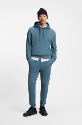 Cotton hoodie in a relaxed fit with logo, Blue