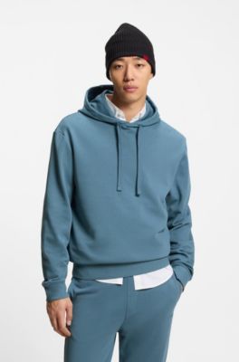 Two-piece logo-print tracksuit set in cotton terry, Blue