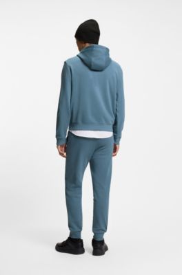 Tv&aring;delat tracksuit-set i terry-bomull med tryckt logga, Bl&aring;