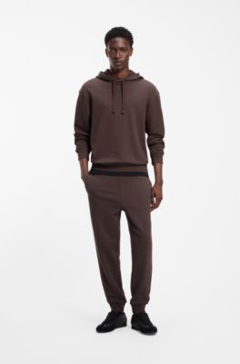 Cotton tracksuit set in a relaxed fit with logo, Brown