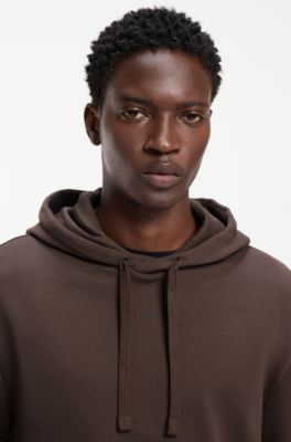 Cotton tracksuit set in a relaxed fit with logo, Brown