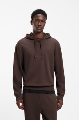 Cotton tracksuit set in a relaxed fit with logo, Brown
