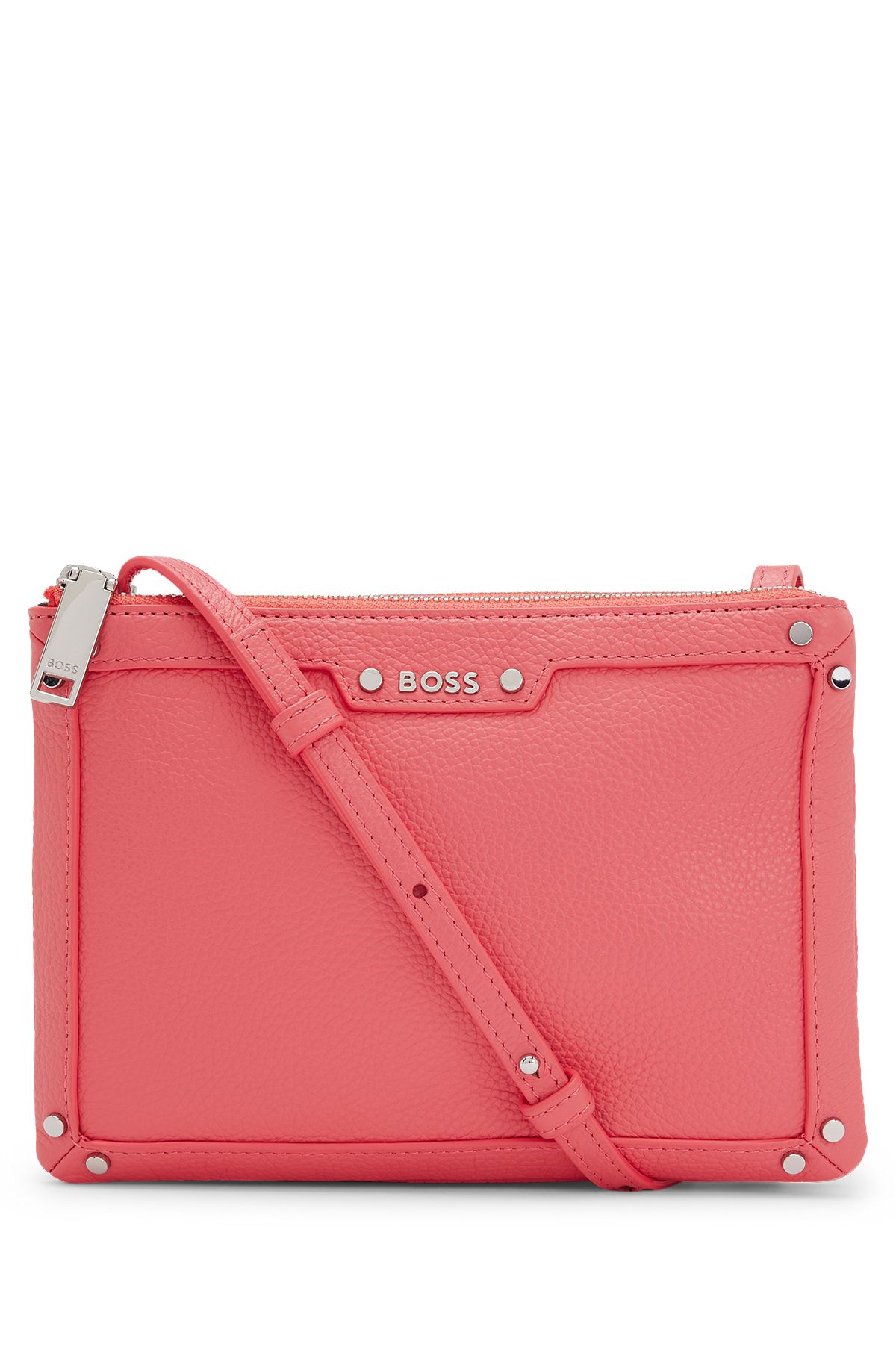 BOSS bag lettering Grained-leather with - logo crossbody
