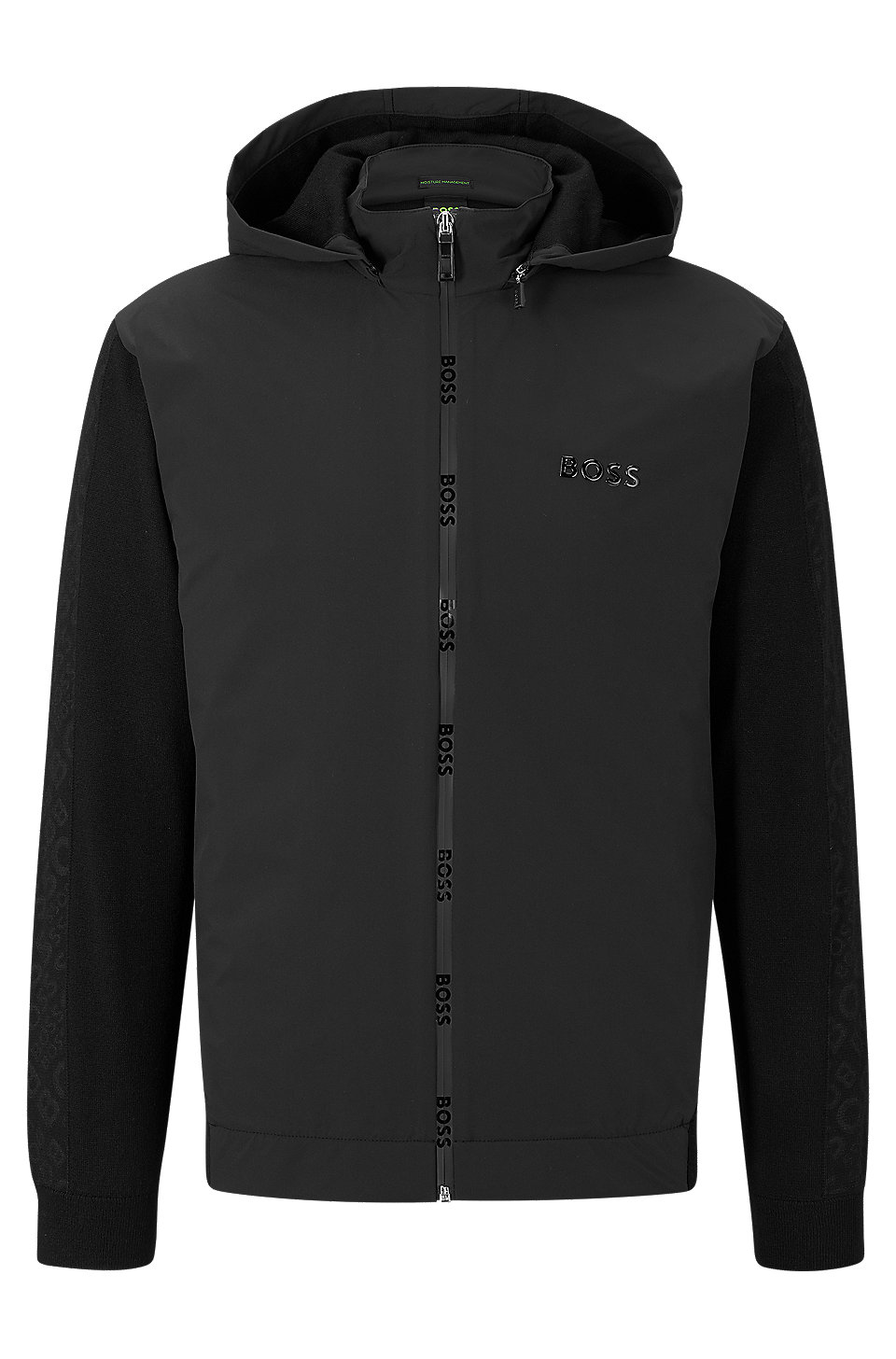 BOSS - Relaxed-fit hooded jacket with logo inserts