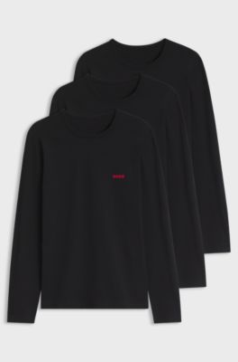 3-pack cotton T-shirts, Black