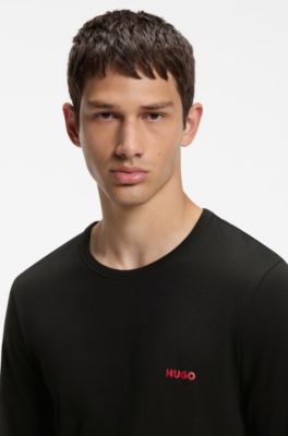 Set van drie katoenen ondershirts, Zwart