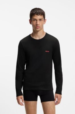 Set van drie katoenen ondershirts, Zwart