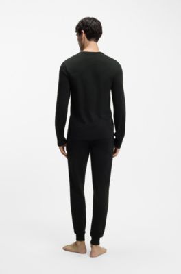 Dreier-Pack Longsleeves aus Baumwolle, Schwarz