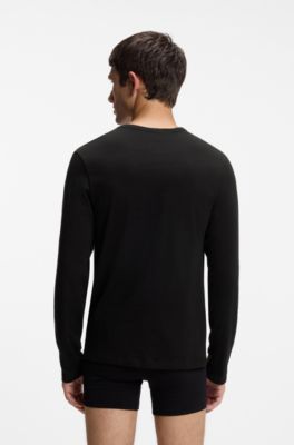 Set van drie katoenen ondershirts, Zwart