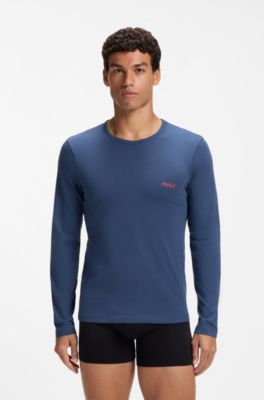 Lot de trois t-shirts en coton, Noir / Gris / Bleu