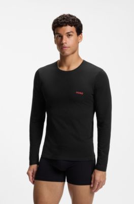 Lot de trois t-shirts en coton, Noir / Gris / Bleu