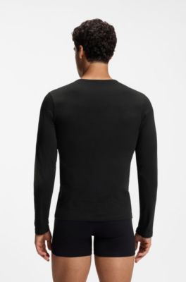 Lot de trois t-shirts en coton, Noir / Gris / Bleu