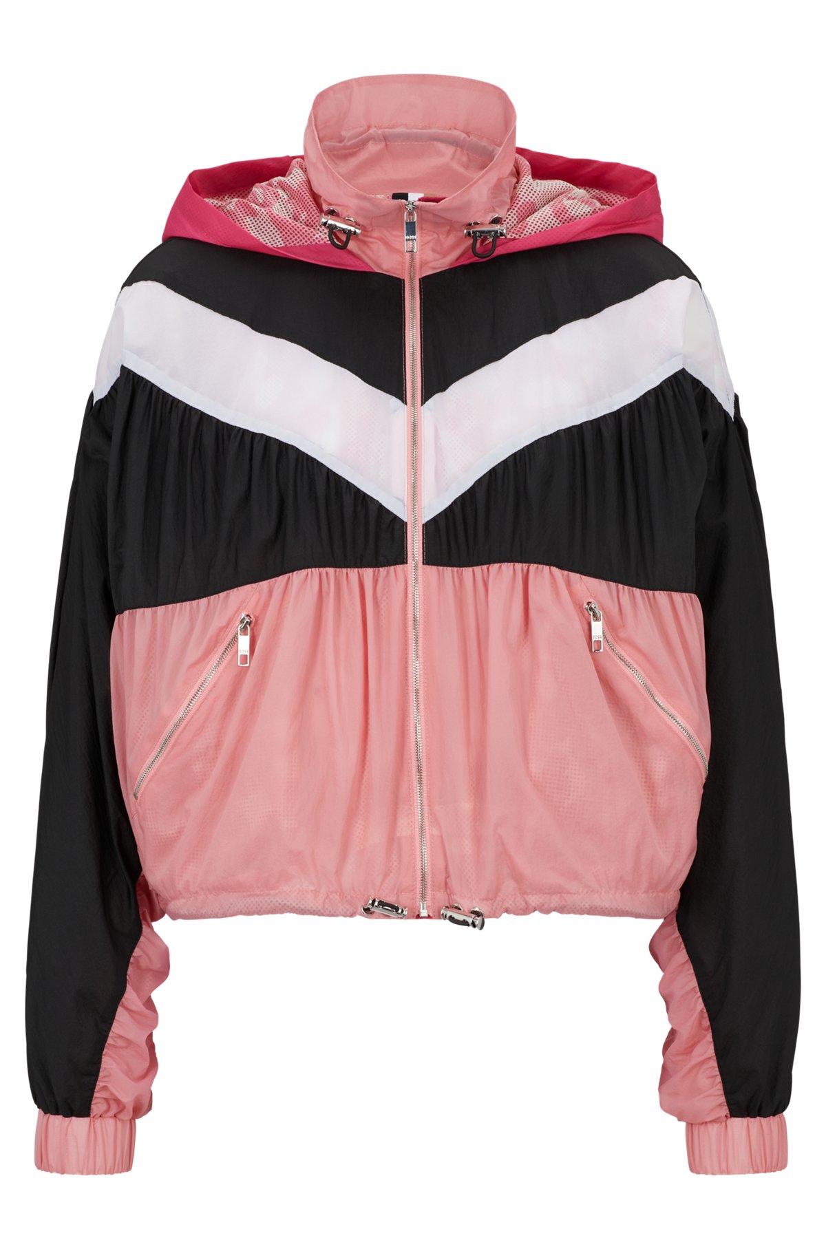 BOSS x Alica Schmidt hooded jacket with color-blocking, Pink