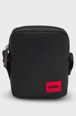 Reporter bag con etichetta con logo gommato, Nero