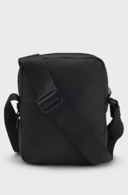 Reporter bag with rubberised logo label, Black