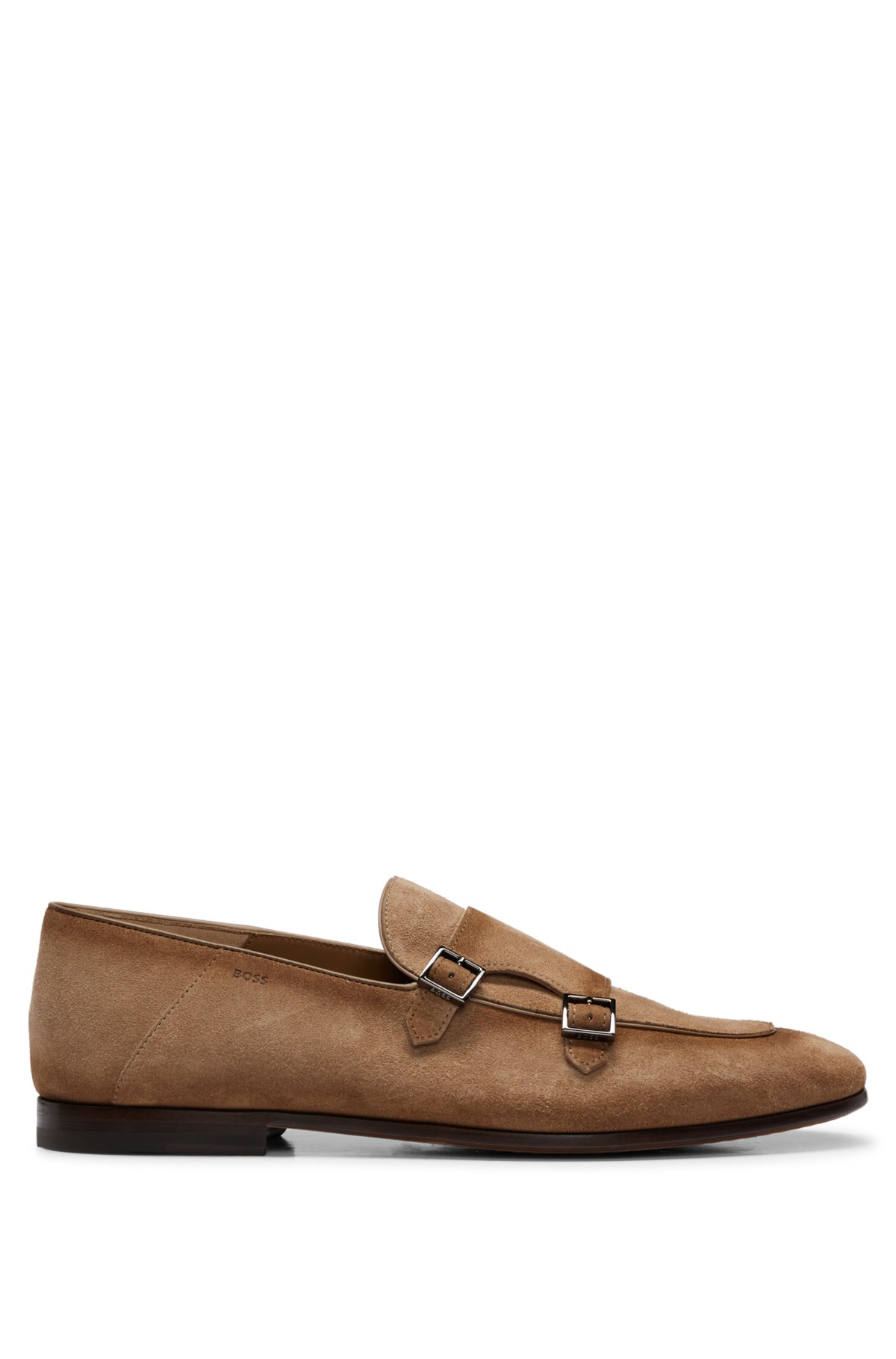 wees stil springen Pakket BOSS - Suede monk shoes with double strap and branding
