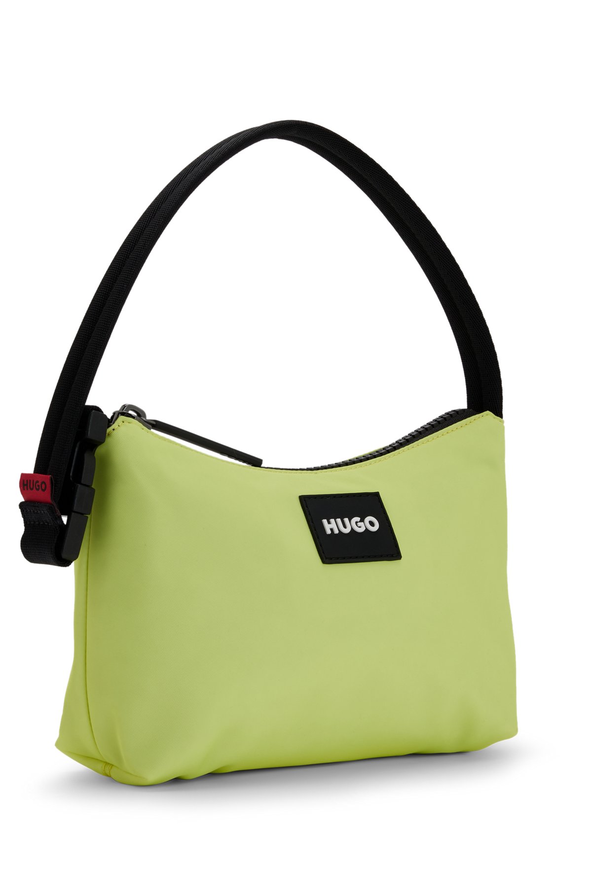HUGO - Hobo bag with rubberised logo patch