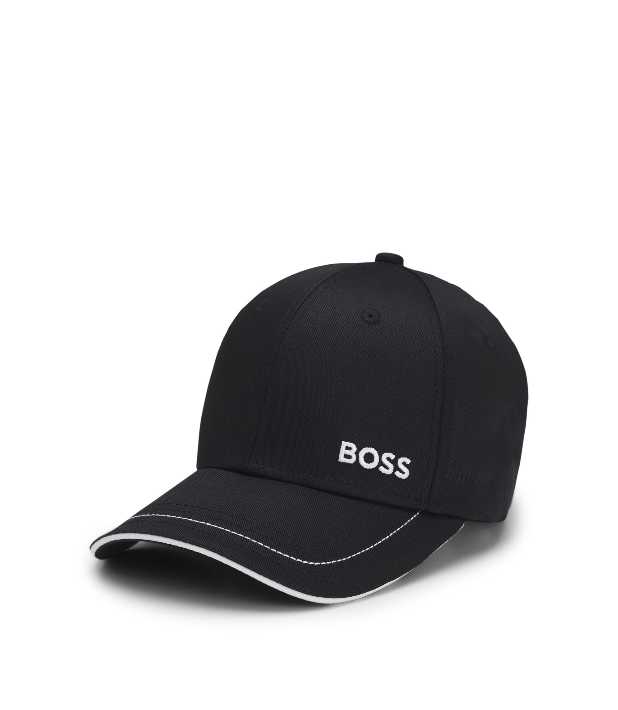 Cap aus Baumwoll-Twill mit Kontrastdetails und Logo-Stickerei