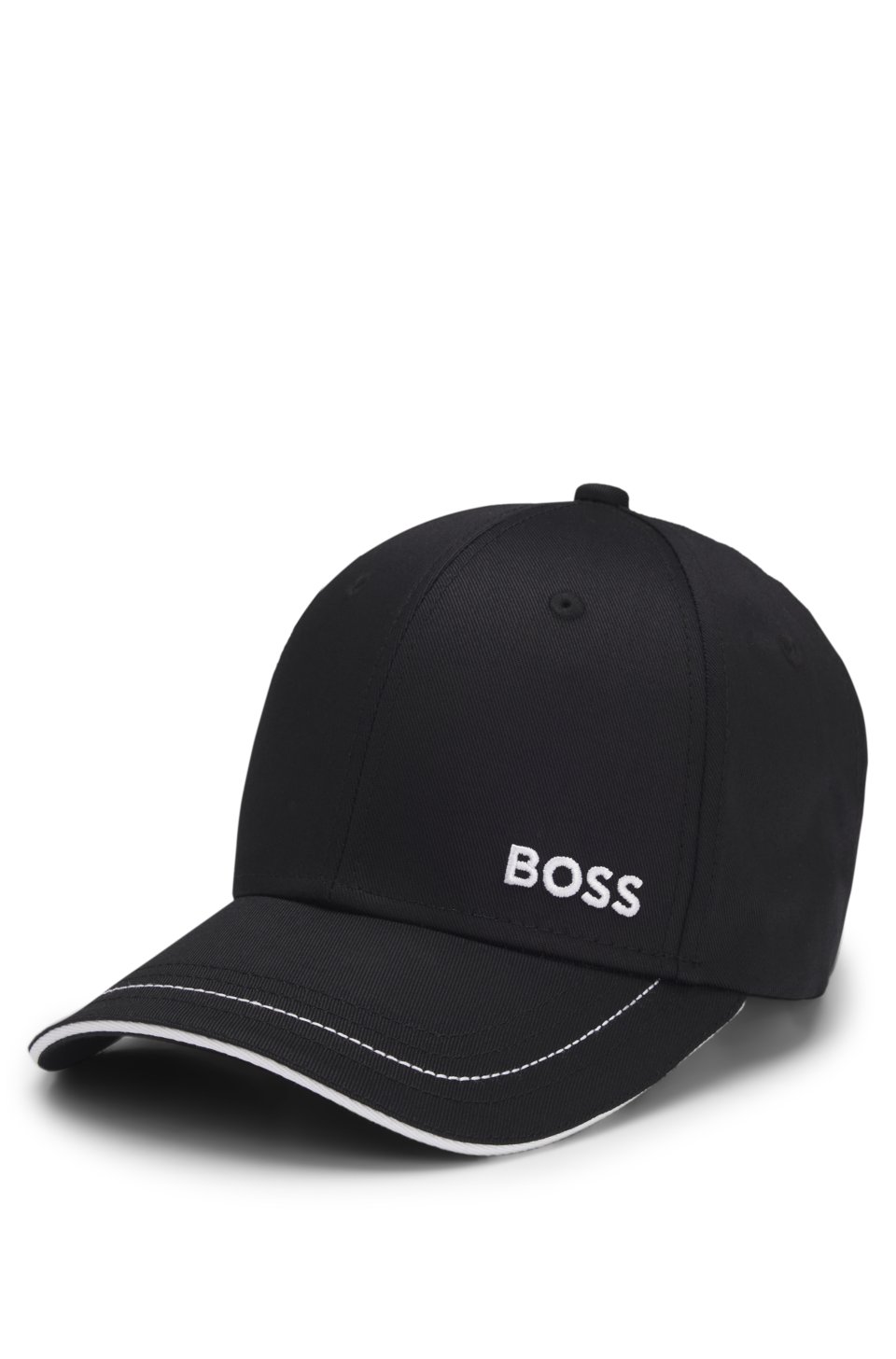 Cotton-twill cap with contrast trims and embroidered logo