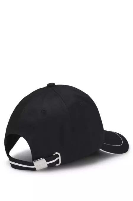 Cotton-twill cap with contrast trims and embroidered logo