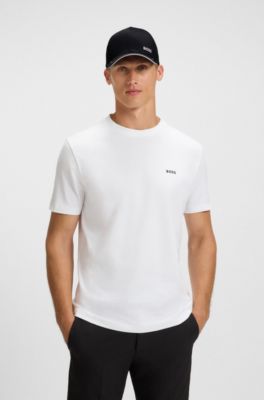 Cotton-twill cap with contrast trims and embroidered logo, Black