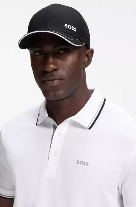 Cotton-twill cap with contrast trims and embroidered logo