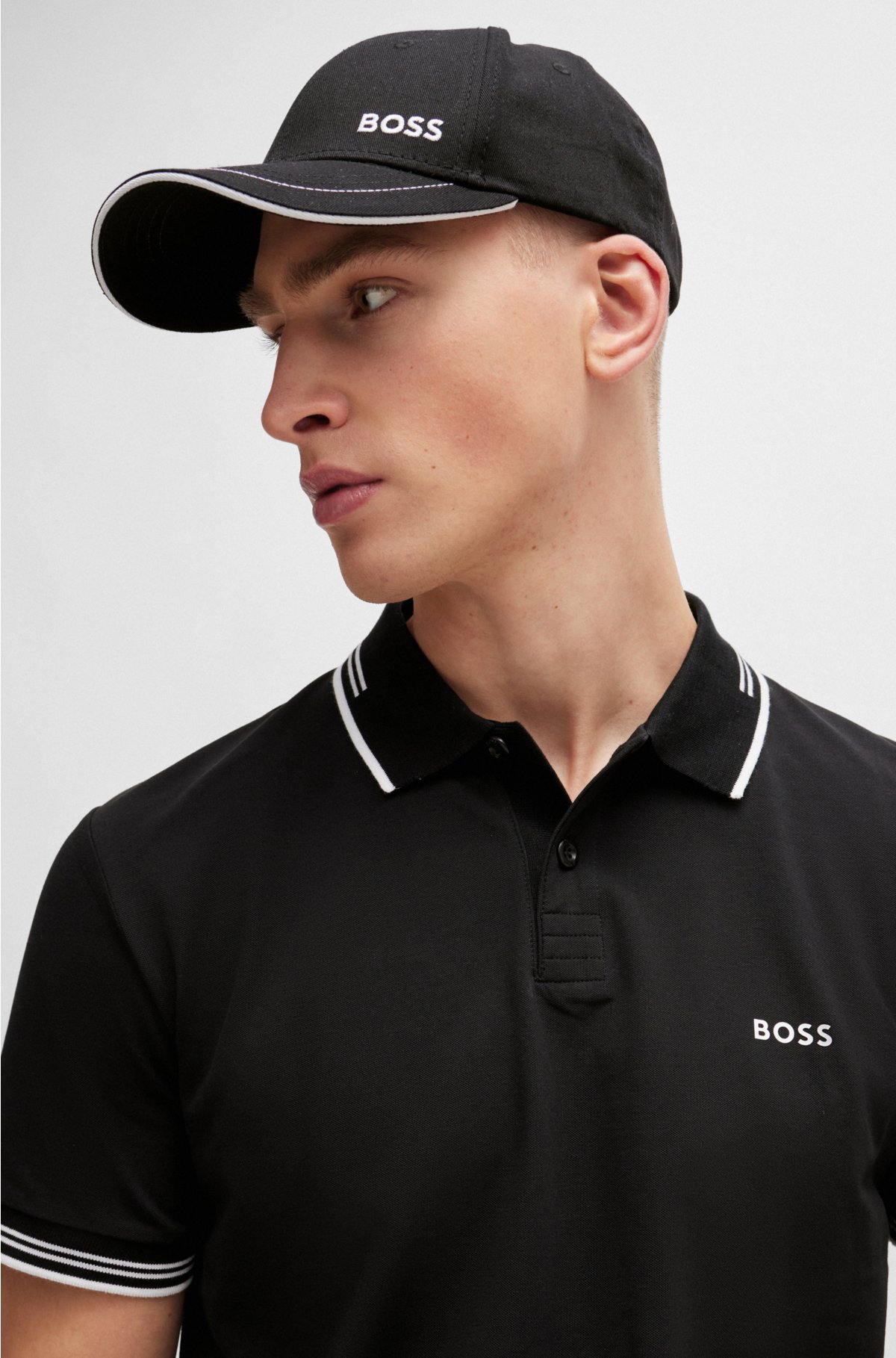 BOSS - aus Logo-Detail Baumwoll-Twill mit Cap