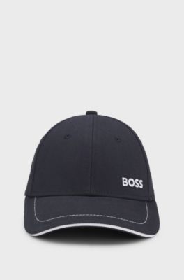 Cotton-twill cap with contrast trims and embroidered logo, Dark Blue