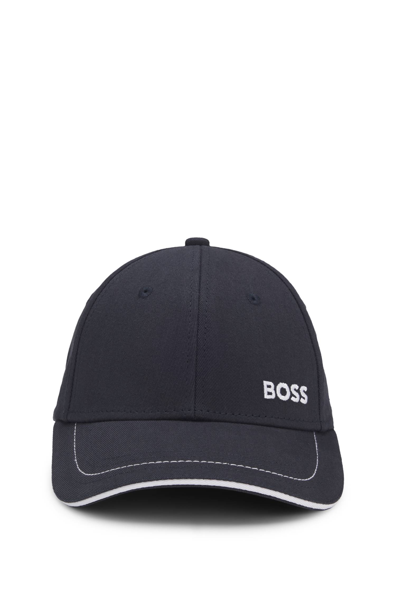 Boss Cotton-twill cap with contrast trims and embroidered logo kepsar herr – bild 4