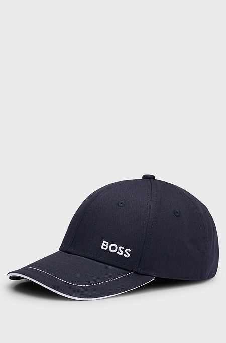 Cotton-twill cap with logo detail, Dark Blue