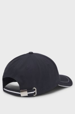 Cap aus Baumwoll-Twill mit Kontrast-Details und Logo-Stickerei, Dunkelblau