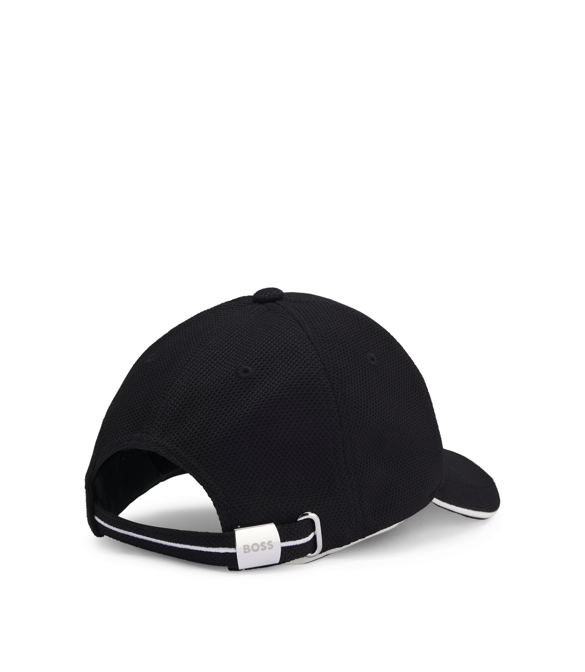 BOSS - ロゴエンブロイダリー キャップ ピケファブリック - ブラック