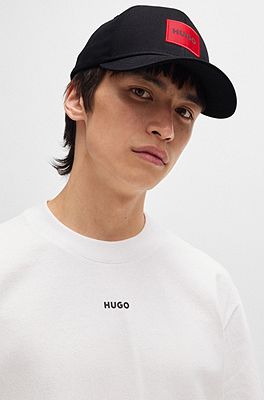 HUGO - Cotton-twill cap with red logo label