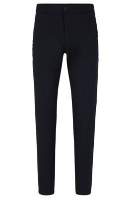 Hugo Boss Slim-fit Trousers In Stretch Twill In Dark Blue
