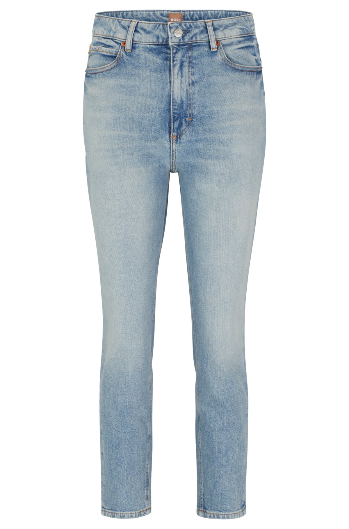 BOSS - High-waisted jeans in blue comfort-stretch denim
